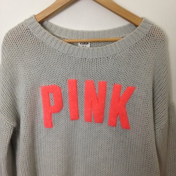 PINK Victoria's Secret Sweaters - Victoria Secret VS Pink M Wool Blend Gray Sweater